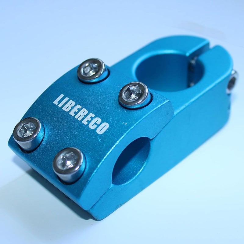 Libereco Aluminum Alloy BMX Stem: Fits 22.2mm Handlebar & 28.6mm Fork: Lightweight High-Strength Freestyle Stem (Blue (Matte Surface), 22.2x28.6x45) - Image 3